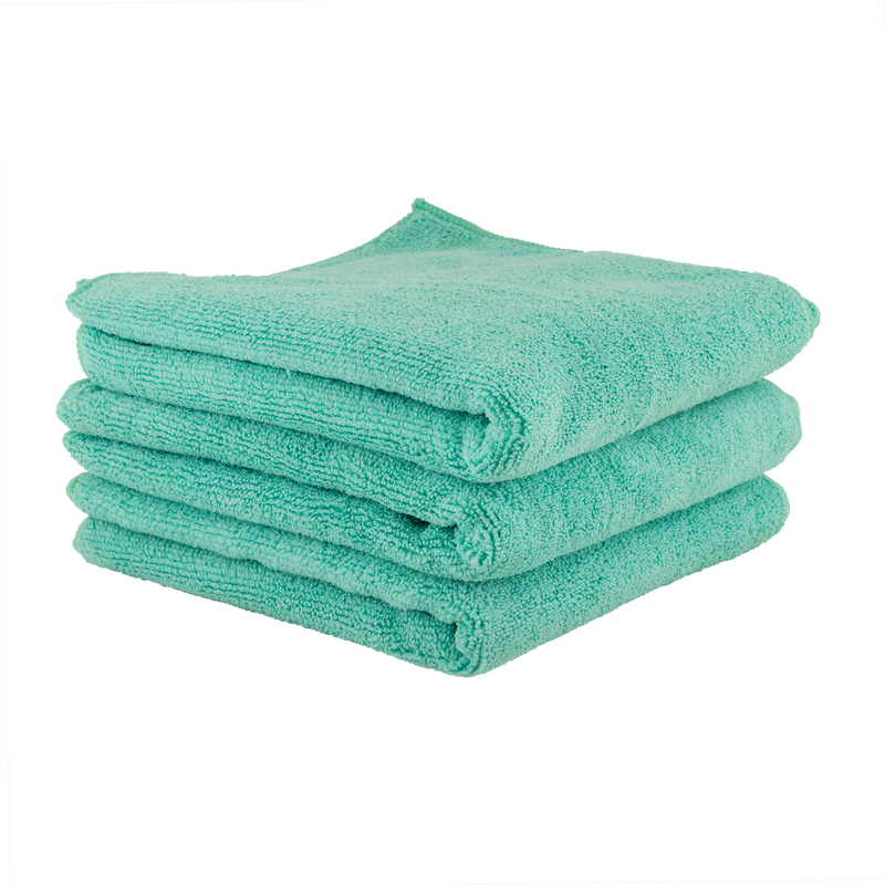 Chemical Guys Workhorse Professional Microfiber Towel (Exterior)- 16in x 16in - Green - 3 Pack