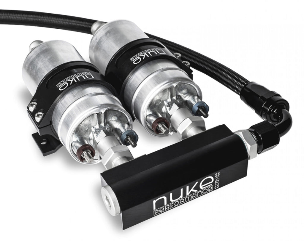 Nuke Performance 4-Port Fuel Log Collector for Dual Walbro GSL392 Fuel Pumps