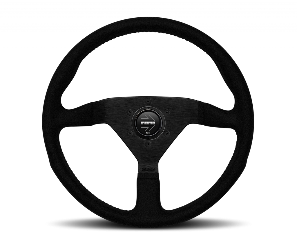 MOMO 3-Spoke Monte Carlo Series Alcantara Leather Steering Wheel with Black Stitch 350mm MCL35AL1B