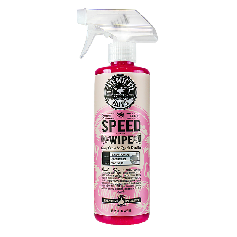 Chemical Guys SPEED WIPE QUICK DETAILER & HIGH SHINE SPRAY GLOSS CHERRY SCENT - 16oz
