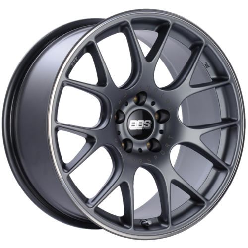 BBS CH-R 106 19x9.5 5x120 ET35 Satin Titanium Polished Rim Protector Wheel -82mm PFS/Clip Required