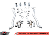 AWE Tuning SwitchPath™ Axleback Exhaust for BMW F90 M5 - Chrome Silver Tips