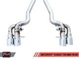 AWE Tuning SwitchPath™ Axleback Exhaust for BMW F90 M5 - Chrome Silver Tips