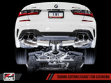 AWE Tuning 2019+ BMW M340i (G20) Non-Resonated Touring Edition Exhaust - Quad Diamond Black Tips
