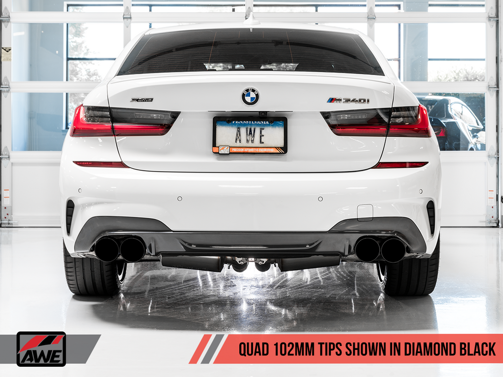 AWE Tuning BMW M340i (G20) Resonated Touring Edition Exhaust - Quad Di