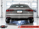 AWE Tuning Audi B9 RS5 Coupe Track Edition Exhaust Resonated for Performance Catalysts - Diamond Black RS-Style Tips