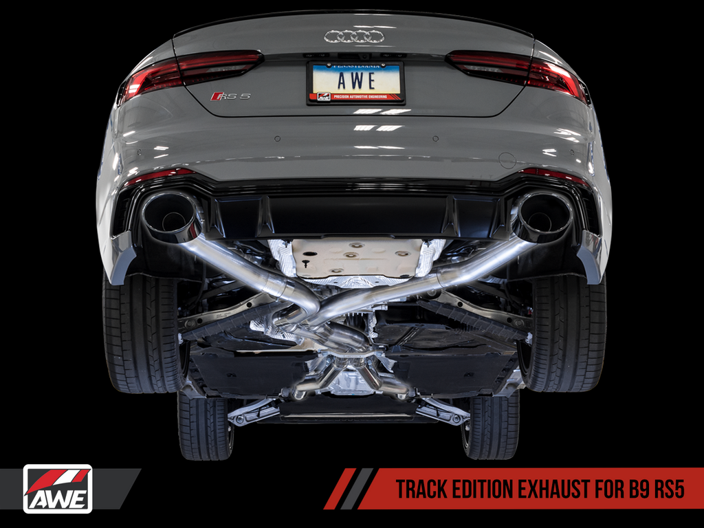 AWE Tuning Audi B9 RS5 Coupe Track Edition Exhaust Non-Resonated with Diamond Black RS Tips