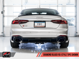AWE Tuning Audi B9 RS5 Sportback Track Edition Exhaust- Non Resonated - Diamond Black RS-Style Tips