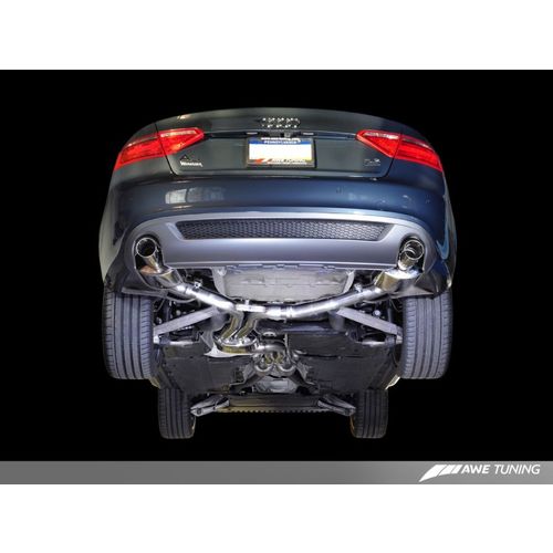 AWE Tuning Audi B8 A4 3.2L Touring Edition Exhaust - Dual 88.9mm (3.5in) Polished Silver Tips