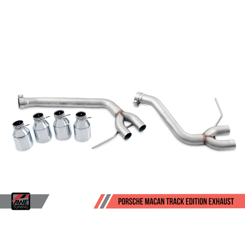 AWE Tuning Porsche Macan Track Edition Exhaust System - Diamond Black 102mm Tips