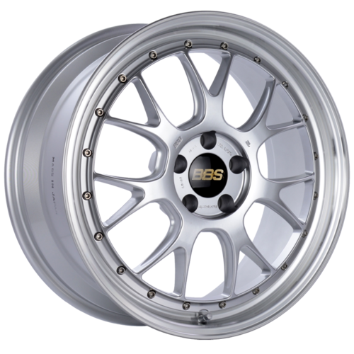 BBS LM-R 322 19x8.5 5x112 ET38 Diamond Silver Center Diamond Cut Lip Wheel -82mm PFS/Clip Required