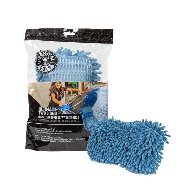 Chemical Guys Ultimate Two Sided Chenille Microfiber Wash Sponge - Blue
