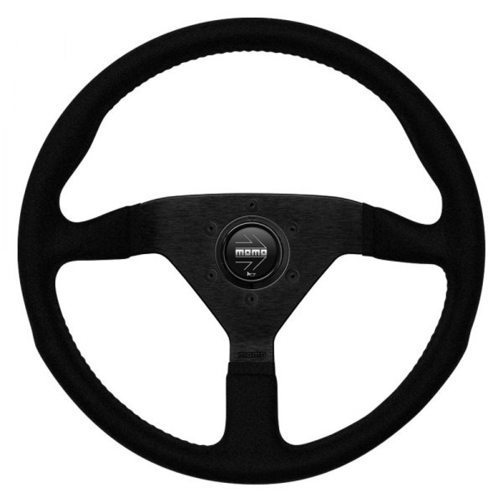 MOMO 3-Spoke Monte Carlo Series Alcantara Leather Steering Wheel with Black Stitch 320mm