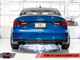 AWE Tuning SwitchPath™ Exhaust for Audi 8V S3 - Diamond Black Tips, 102mm