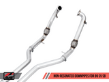 AWE Tuning Audi B9 S5 Sportback 3.0T Track Exhaust (Res. for Perf. DP) 102mm - Chrome Silver Tips