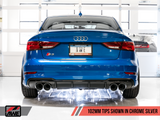 AWE Tuning Audi 8V S3 Track Edition Exhaust with Chrome Silver Tips 102mm