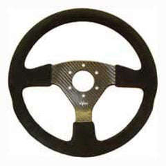 Reverie Rally 330 Carbon Steering Wheel - MOMO/Sparco/OMP Drilled, Alcantara Trimmed
