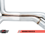 AWE Tuning Audi B9 S5 Sportback 3.0T Track Exhaust (Res. for Perf. DP) 90mm - Chrome Silver Tips