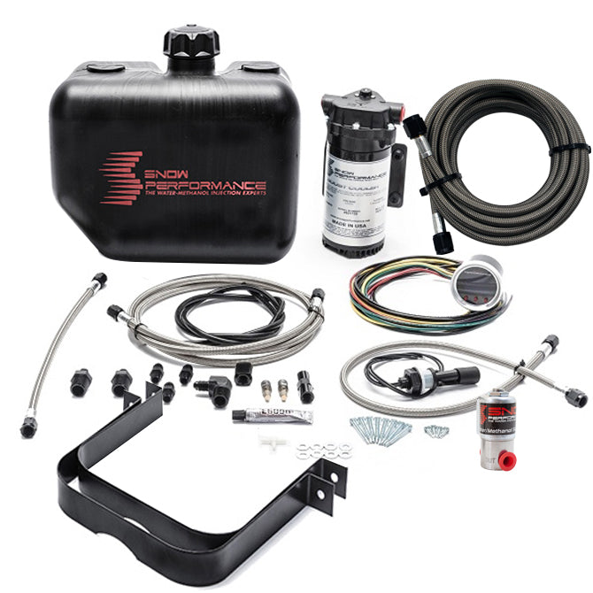 Snow Performance Stage 2.5 Boost Cooler Forced Induction Progressive Water-Methanol Injection Kit w/ 2.5 Gallon Tank. (Stainless Steel Braided Line, 4AN Fittings)