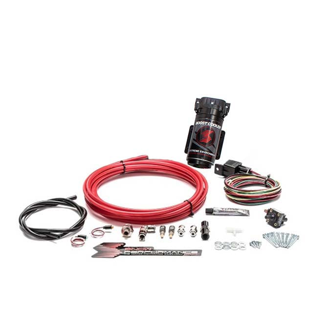 Snow Performance Diesel Stage 1 Boost Cooler Water-Methanol Injection Kit (Red High Temp Nylon Tubing, Quick-Connect Fittings) - No Tank