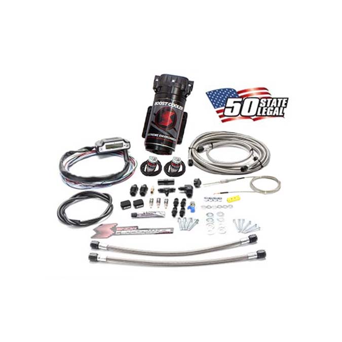 Snow Performance Diesel Stage 3 Boost Cooler Water-Methanol Injection Kit Universal (Stainless Steel Braided Line, 4AN Fittings) - No Tank