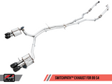 AWE Tuning SwitchPath™ Exhaust for B9 S4 - Resonated for Performance Catalyst - Chrome Silver 102mm Tips