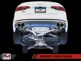 AWE Tuning SwitchPath™ Exhaust for B9 S4 - Resonated for Performance Catalyst - Diamond Black 102mm Tips