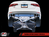 AWE Tuning Audi B9 S4 3.0T Touring Exhaust (Resonated for Perf. DP) 102mm - Diamond Blk Tips