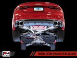 AWE Tuning Audi B9 S5 Coupe 3.0T Touring Exhaust (Resonated for Perf. DP) 102mm - Diamond Black Tips