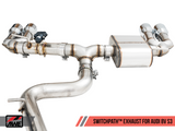 AWE Tuning SwitchPath™ Exhaust for Audi 8V S3 - Chrome Silver Tips, 102mm