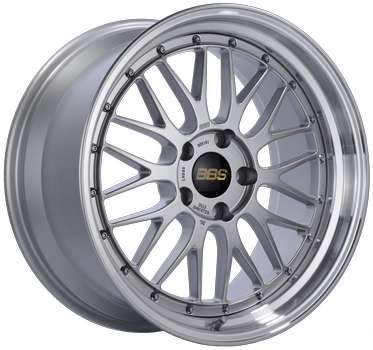 BBS LM 421 19x9.5 5x112 ET38 Diamond Silver Center / Diamond Cut Lip Wheel PFS/Clip Required