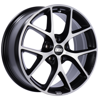 BBS SR 035 - 18x8 5x120 ET44 Satin Black Diamond Cut Face Wheel -82mm PFS/Clip Required