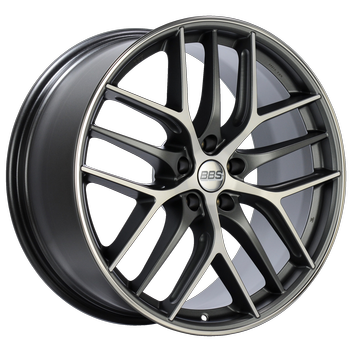 BBS CC-R 0202 - 20x8.5 5x120 ET32 Satin Graphite Diamond Cut Polished Rim Protector Wheel -82mm PFS Req.