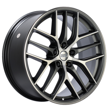 BBS CC-R 2202 -19x9 5x112 ET42 Satin Graphite Diamond Cut Polished Rim Protector Wheel -82mm PFS Required