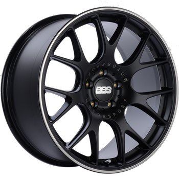 BBS CH-R 106 - 19x9.5 5x120 ET35 Satin Black Polished Rim Protector Wheel -82mm PFS/Clip Required