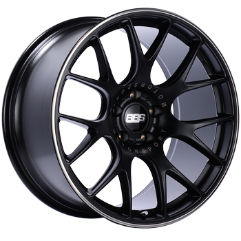 BBS CH-R 149 - 20x10 5x112 ET18 CB66.5 Satin Black Polished Rim Protector Wheel