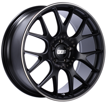 BBS CH-R 150 - 20x9 5x130 ET49 / 71.6 CB Satin Black Polished Rim Protector Wheel