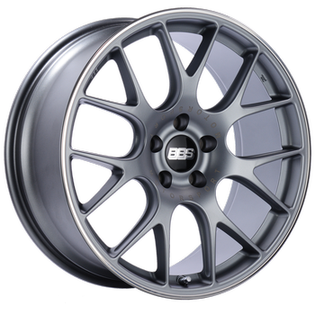 BBS CH-R 145 - 20x8.5 5x114.3 ET38 Satin Titanium Polished Rim Protector Wheel -82mm PFS/Clip Required