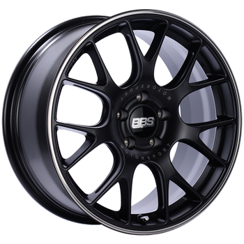 BBS CH-R 143 - 19x8 5x114.3 ET38 Satin Black Polished Rim Protector Wheel -82mm PFS/Clip Required