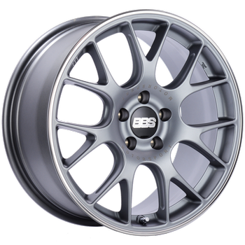 BBS CH-R 143 - 19x8 5x114.3 ET38 Satin Titanium Polished Rim Protector Wheel -82mm PFS/Clip Required