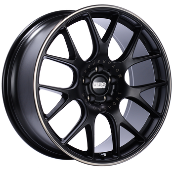 BBS CH-R 148 - 20x9 5x112 ET25 CB66.5 Satin Black Polished Rim Protector Wheel