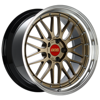 BBS LM 437 20x11 5x112 ET24 Satin Bronze Center/Bright Machined Lip/Blk Barrel Wheel -82mm PFS/Clip Req