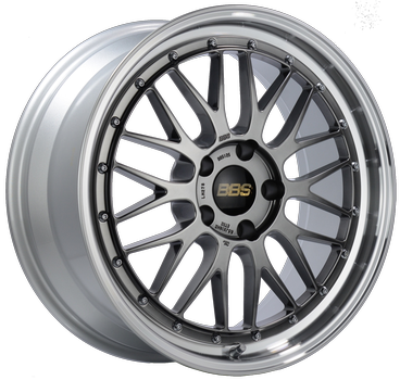 BBS LM 411 19x8 5x120 ET40 Diamond Black Center Diamond Cut Lip Wheel - 82mm PFS Required