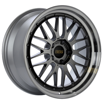 BBS LM 412 19x9 5x120 ET44 Diamond Black Center Diamond Cut Lip Wheel - 82mm PFS Required