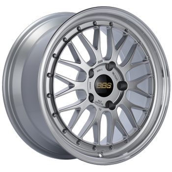 BBS LM 18x8 5x114.3 ET40 Diamond Silver Center Diamond Cut Lip Wheel - 82mm PFS/Clip Required
