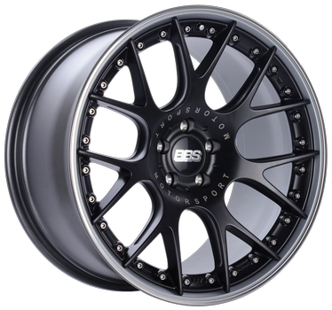 BBS CH-RII 657 - 20x10.5 5x120 ET35 Satin Black Center Platinum Lip SS Rim Prot Wheel -82mm PFS/Clip Req