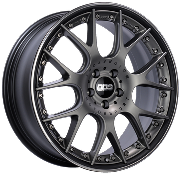 BBS CH-RII 602 -21x9.5 5x112 ET33 Satin Platinum Center Blk Lip w/Etching SS Rim Prot Wheel -82mm PFS Req