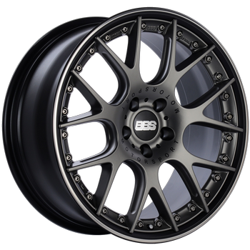 BBS CH-RII 21x9.5 5x112 ET30 PFS Platinum Center Black Rim SS Rim Protector Wheel with Motorsport Etch