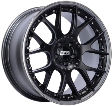 BBS CH-RII 605 - 21x10 5x120 ET38 Satin Black Center Platinum Lip SS Rim Prot Wheel PFS Req w/MS Etching
