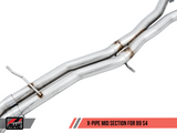 AWE Tuning Audi B9 S4 3.0T Touring Exhaust (Resonated for Perf. DP) 90mm - Chrome Silver Tips
